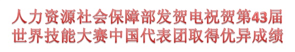 人力資源社會(huì)保障部發(fā)賀電祝賀第43屆世界技能大賽中國代表團(tuán)取得優(yōu)異成績